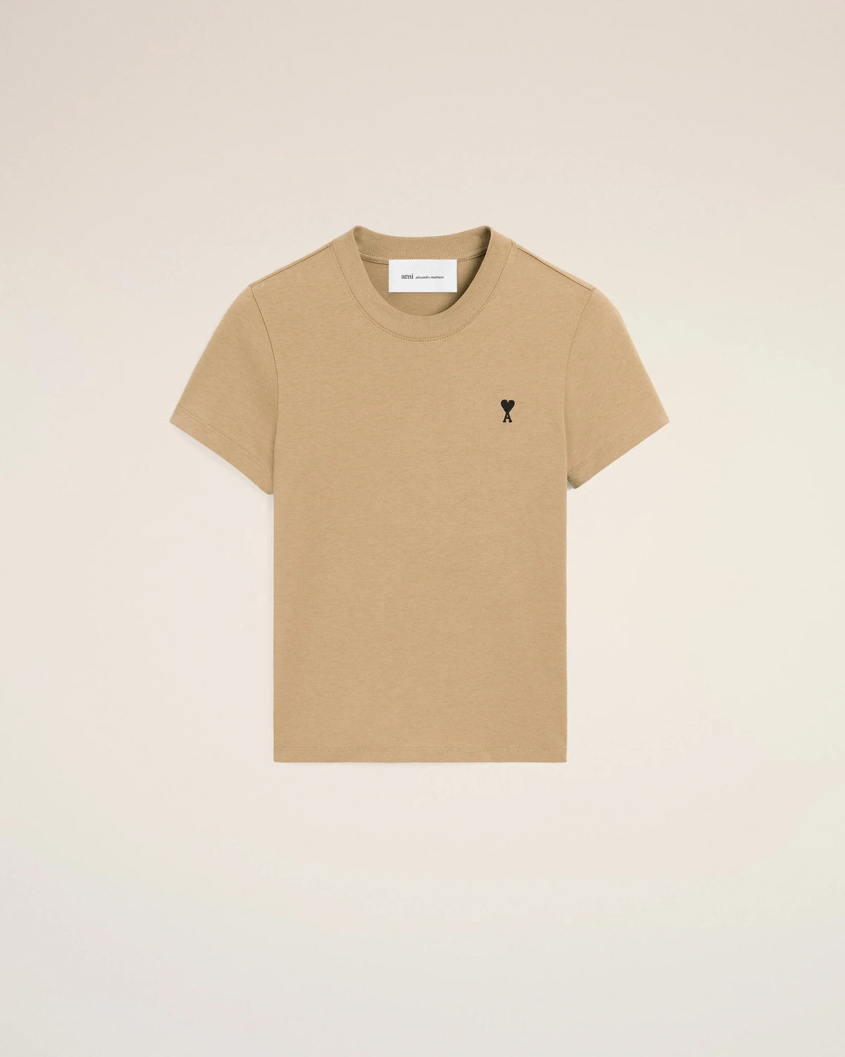 Beige cotton t-shirt with Ami de Coeur