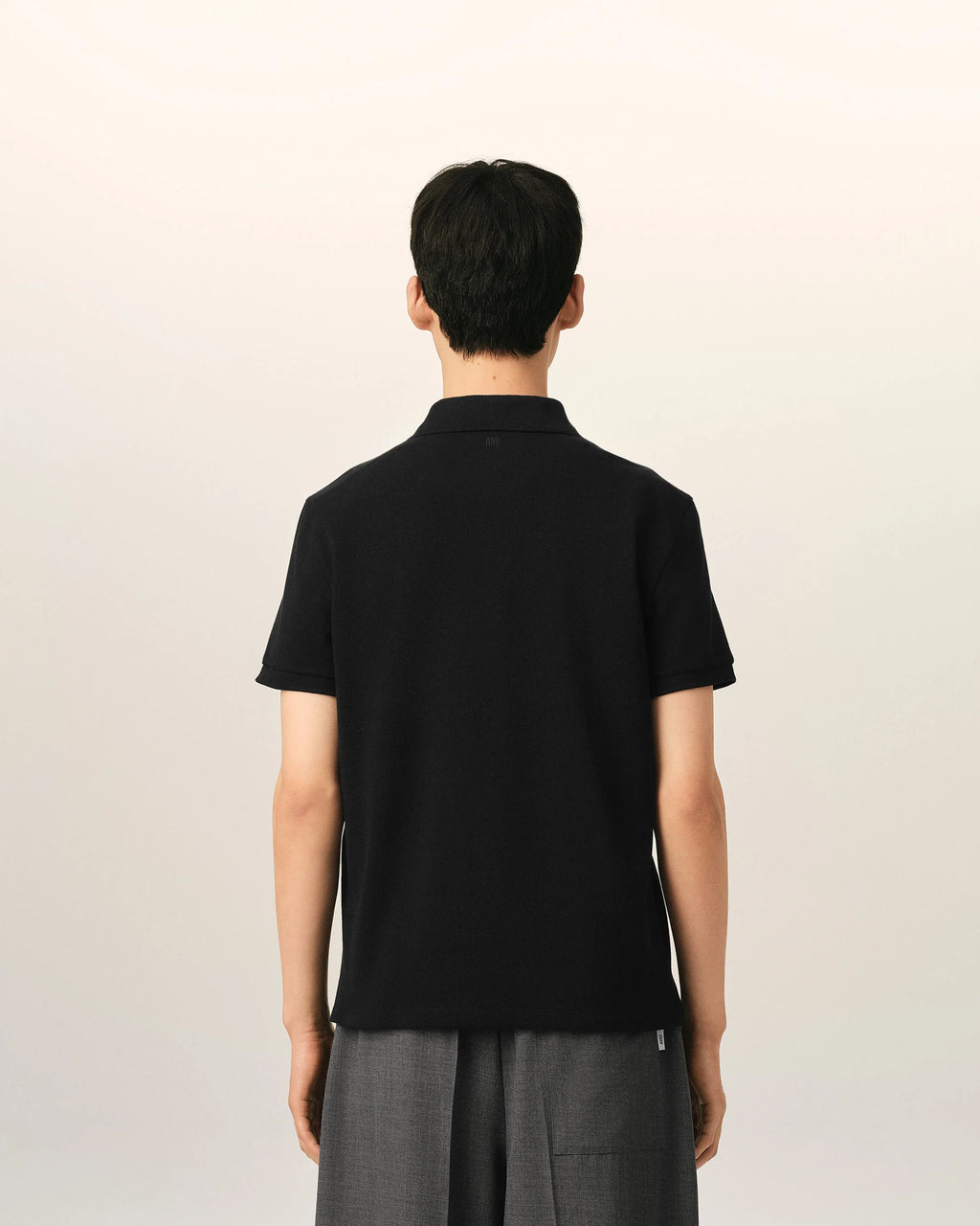 Black Cotton Short Sleeves AMI de Coeur Polo Shirt