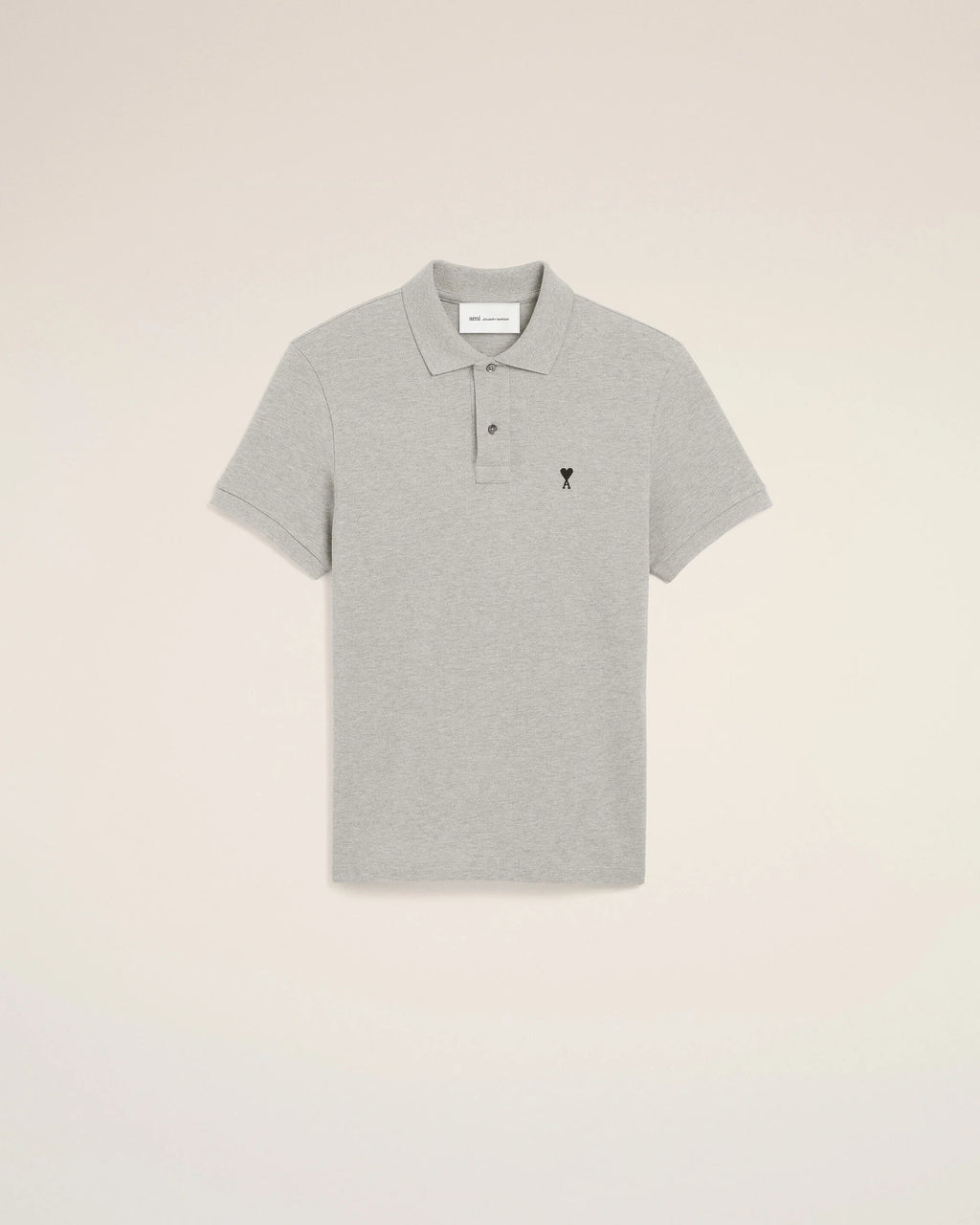 Grey cotton polo with Ami de Coeur