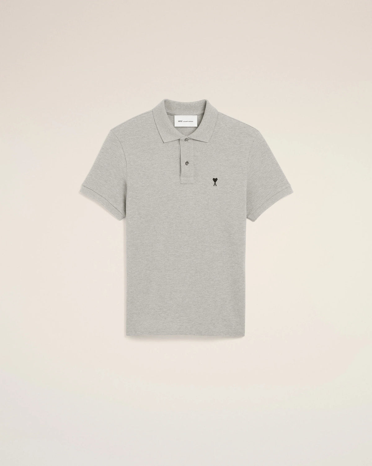 Grey cotton polo with Ami de Coeur