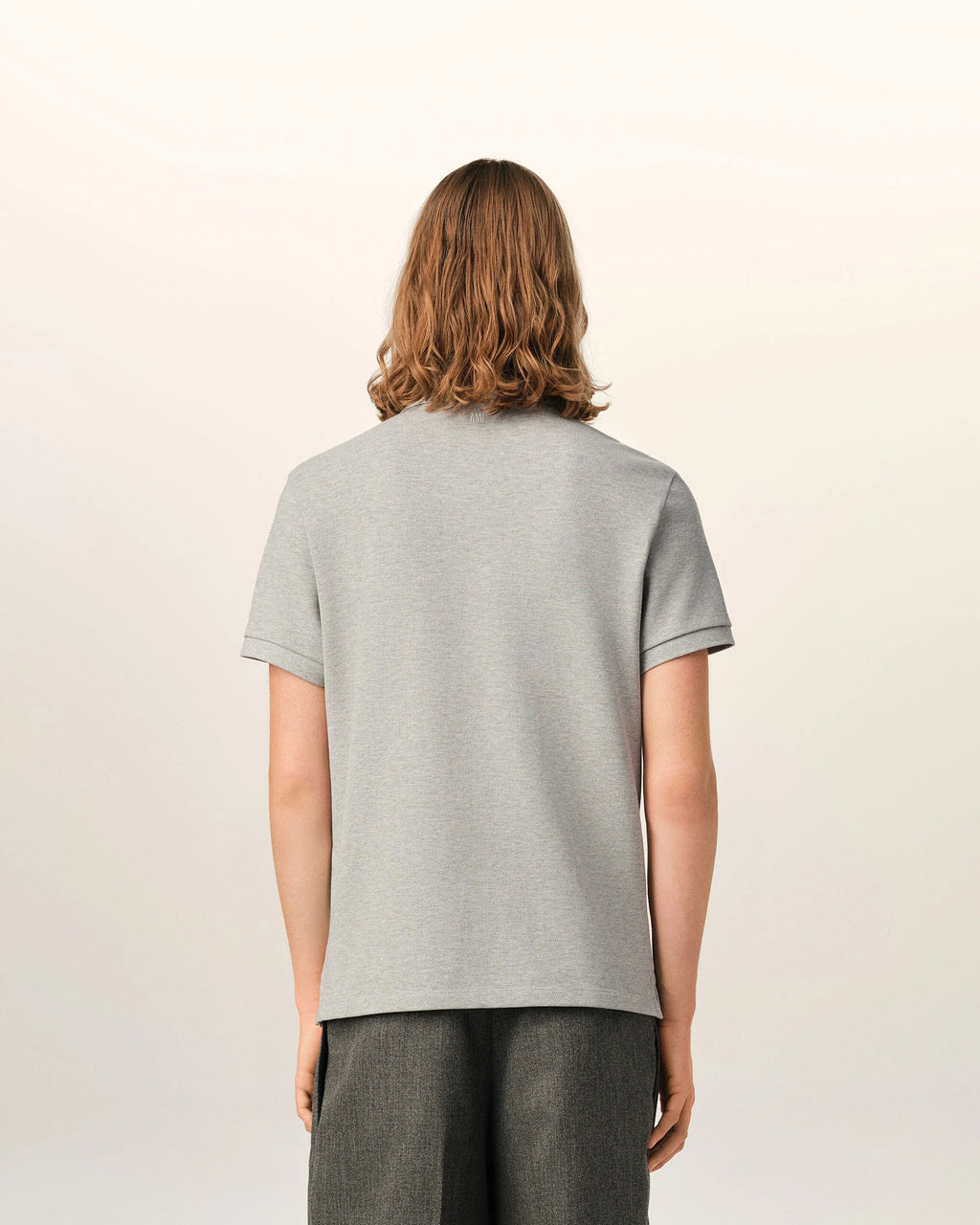 Grey cotton polo with Ami de Coeur