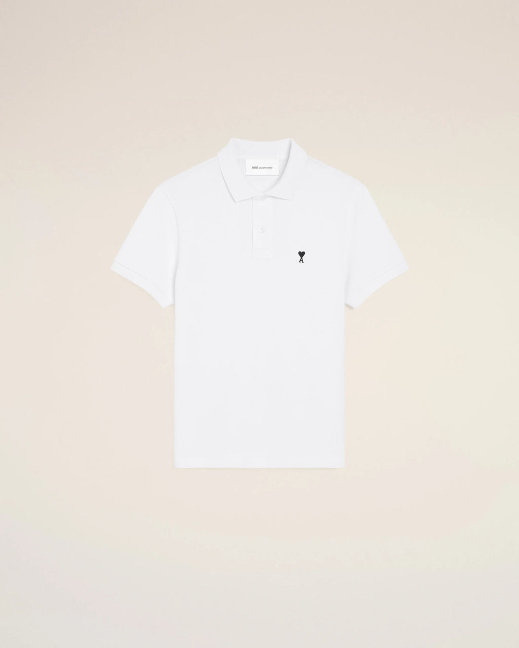 White Cotton Short Sleeves AMI de Coeur Polo Shirt
