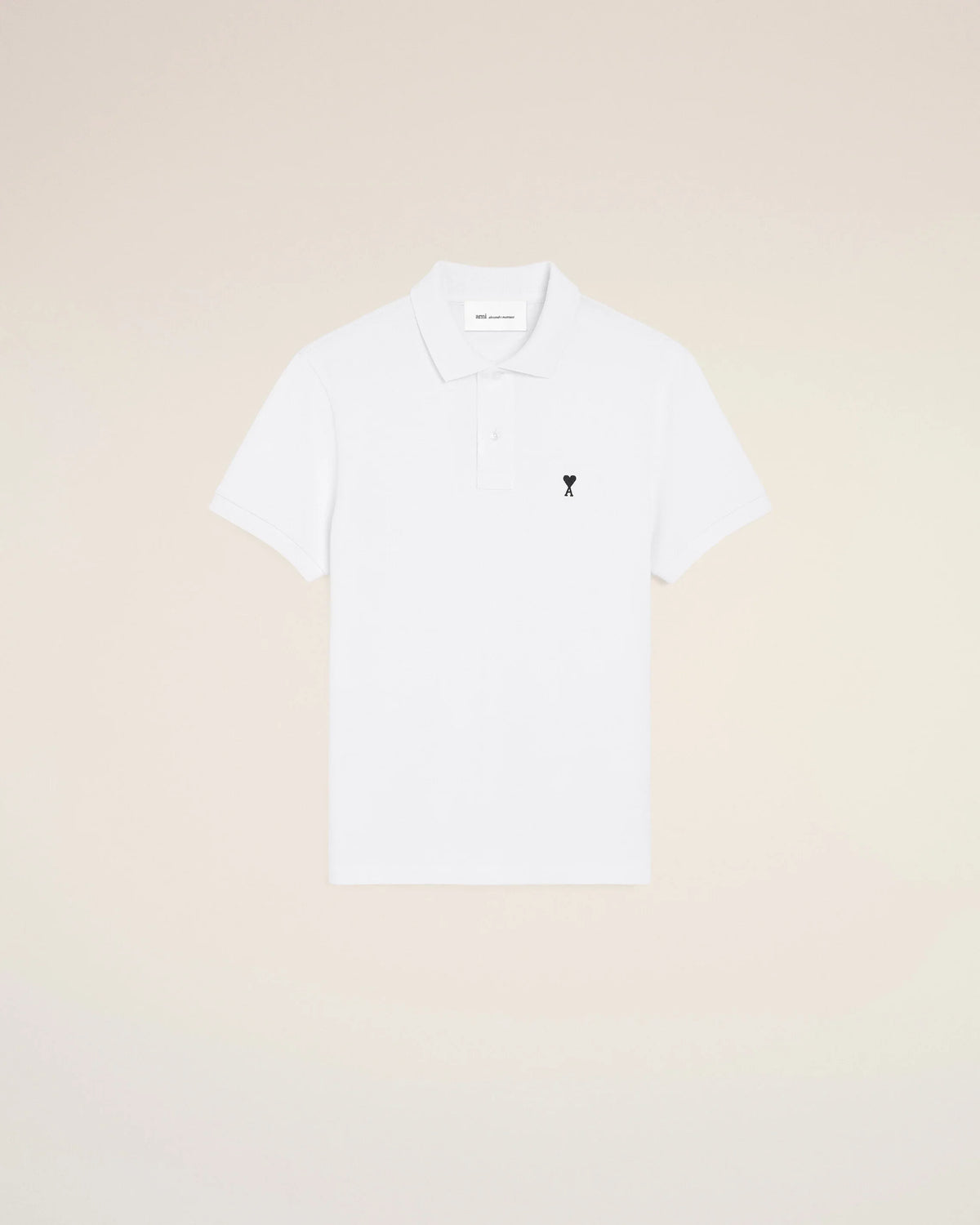 White Cotton Short Sleeves AMI de Coeur Polo Shirt