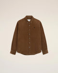 Brown Corduroy Shirt with AMI de Coeur