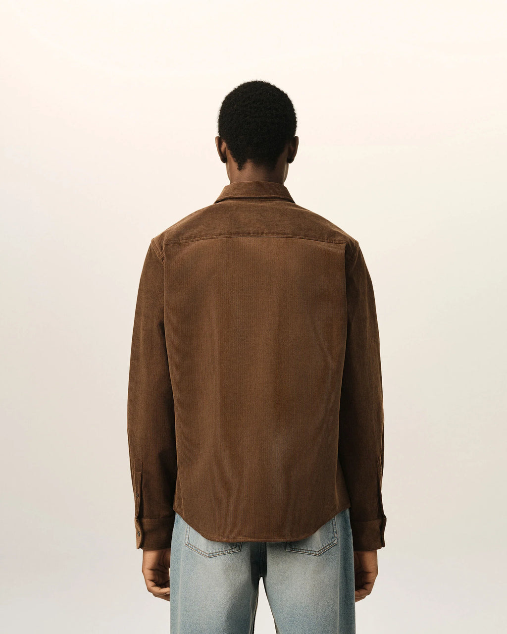 Brown Corduroy Shirt with AMI de Coeur