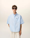 Short-sleeved shirt with embroidery Blue