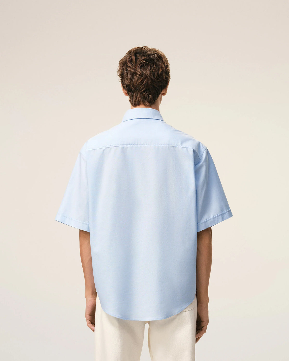 Short-sleeved shirt with embroidery Blue