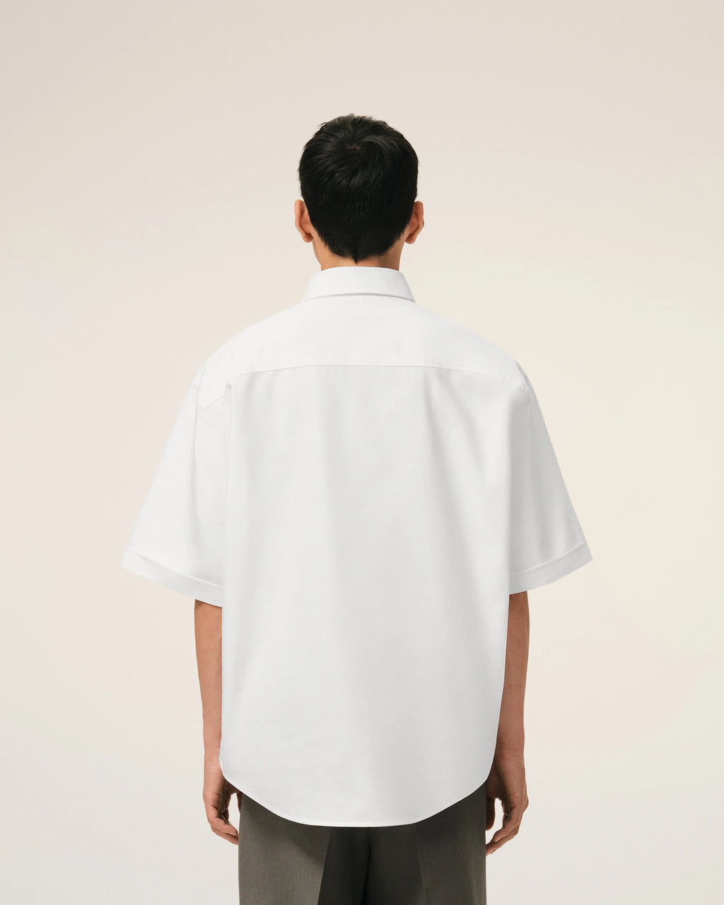 Short-sleeved shirt with embroidery White