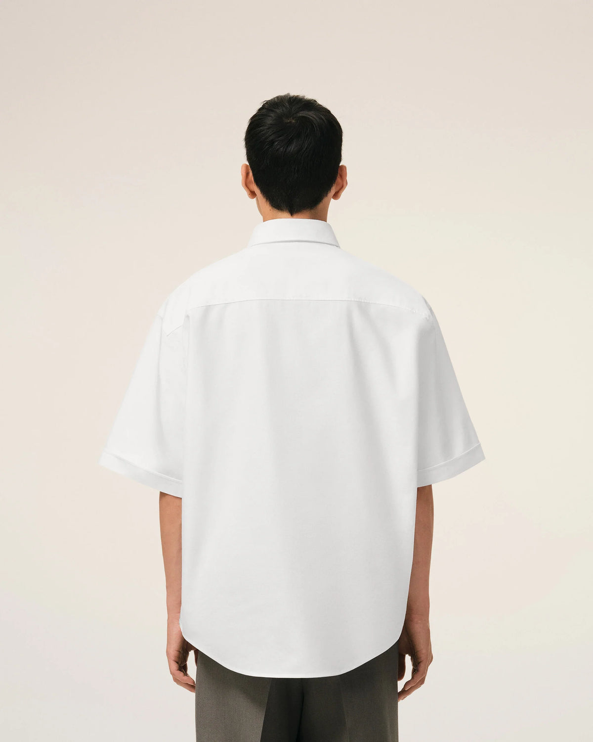 Short-sleeved shirt with embroidery White
