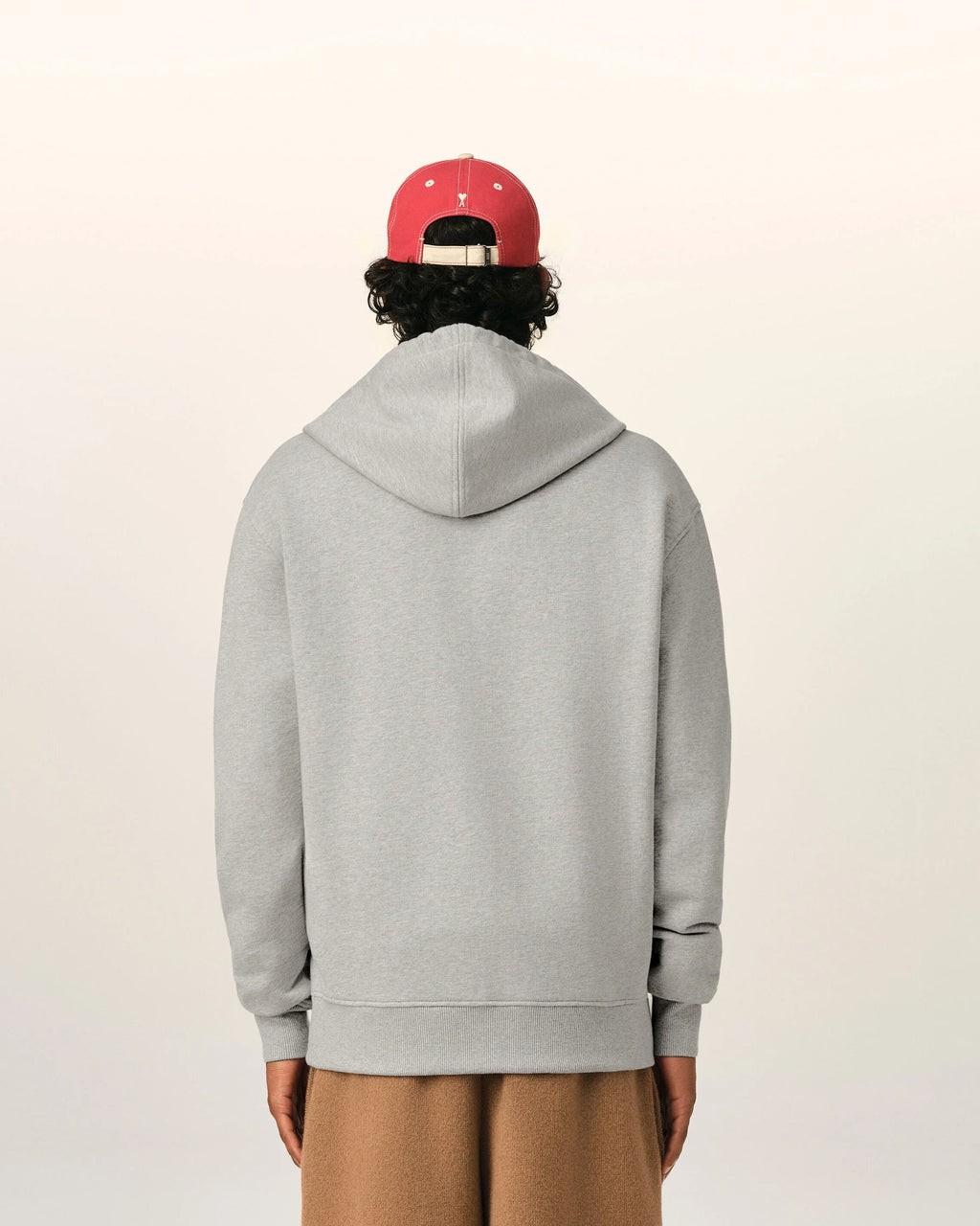 Grey Cotton Zipped AMI de Coeur Hoodie