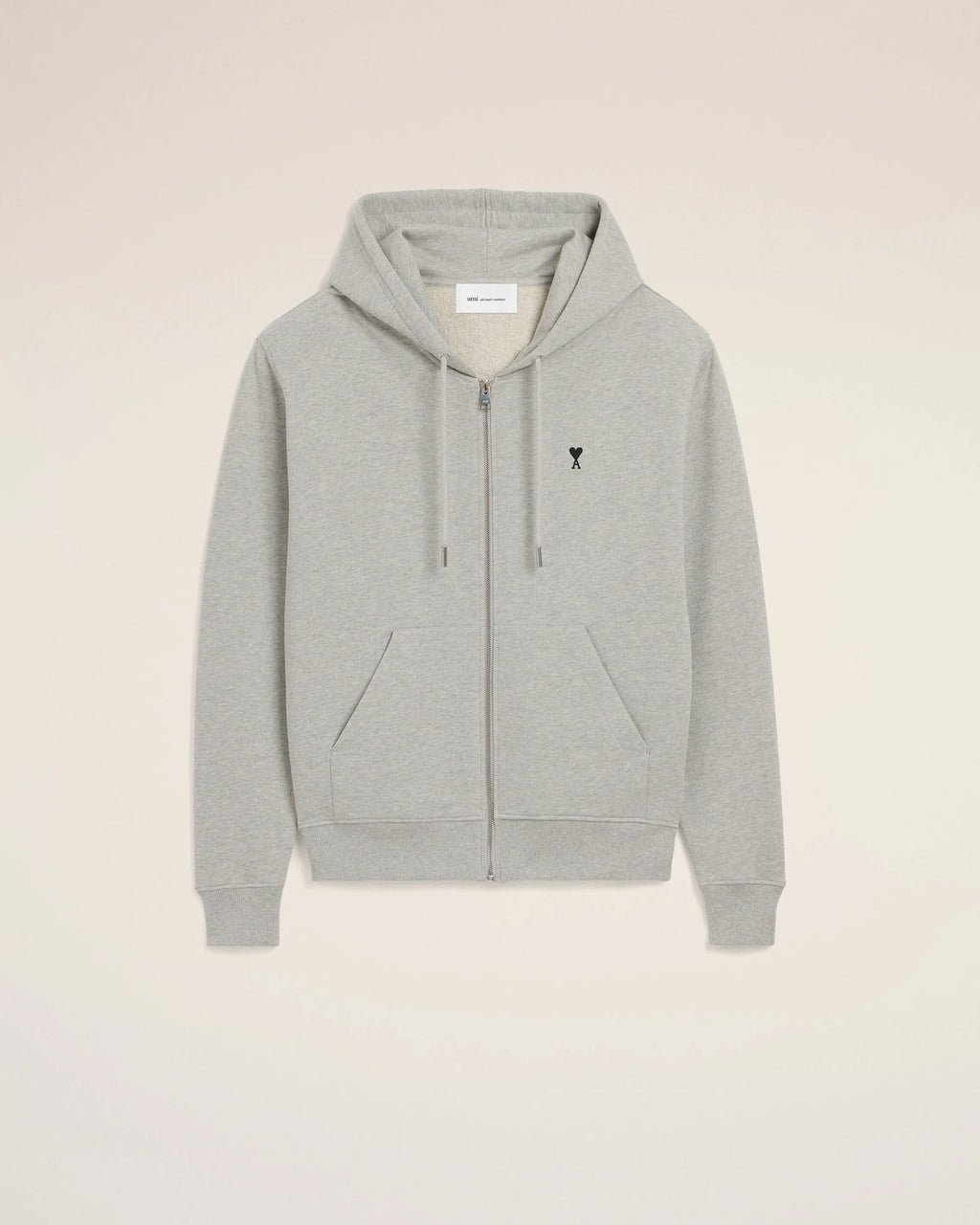 Grey Cotton Zipped AMI de Coeur Hoodie