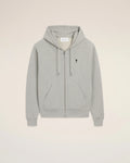 Grey Cotton Zipped AMI de Coeur Hoodie