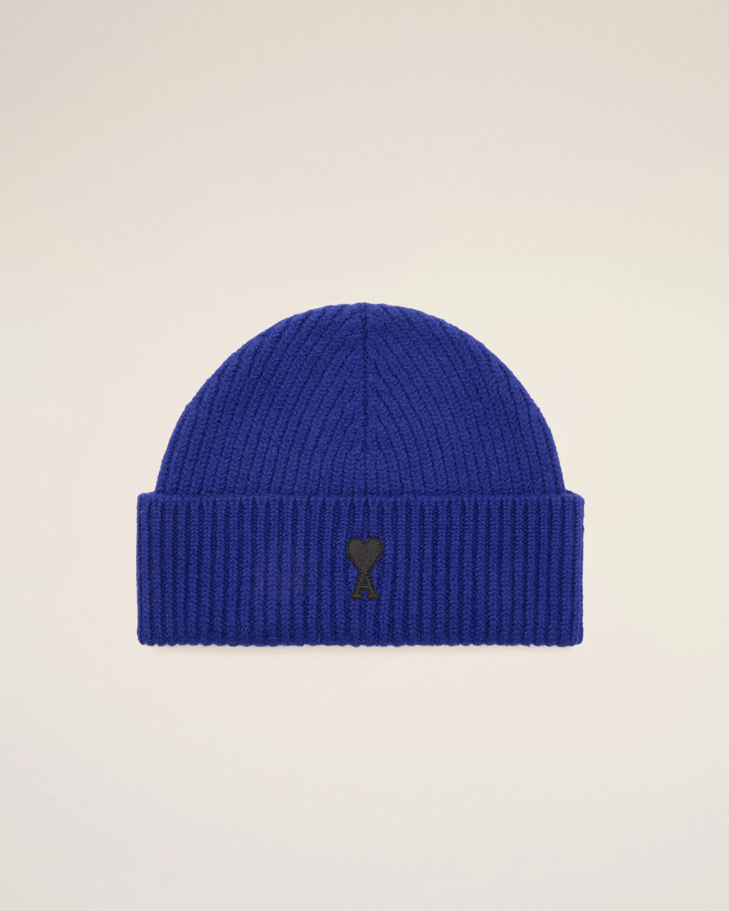 Blue Wool Beanie with AMI de Coeur