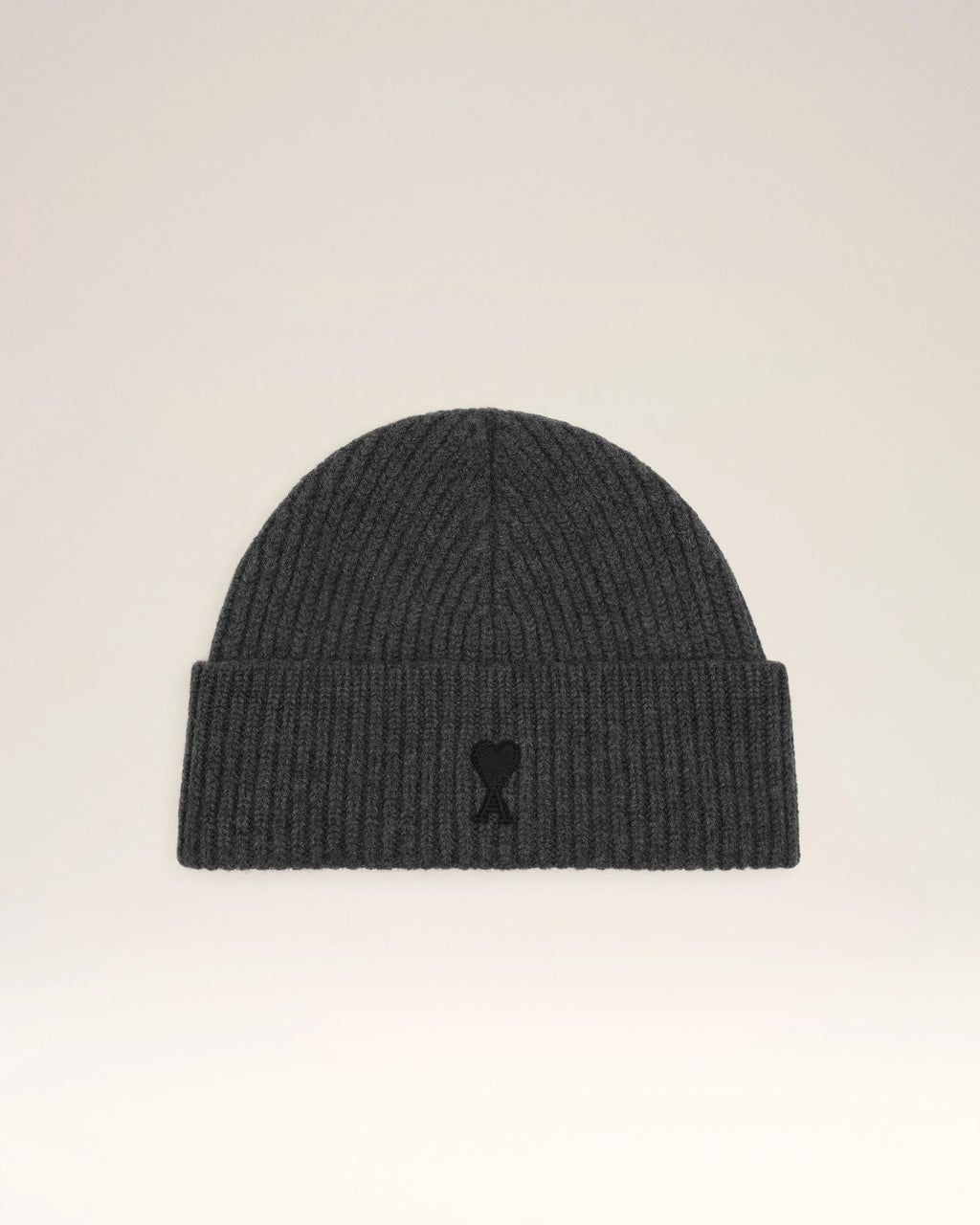 Grey Wool Red AMI de Coeur Beanie