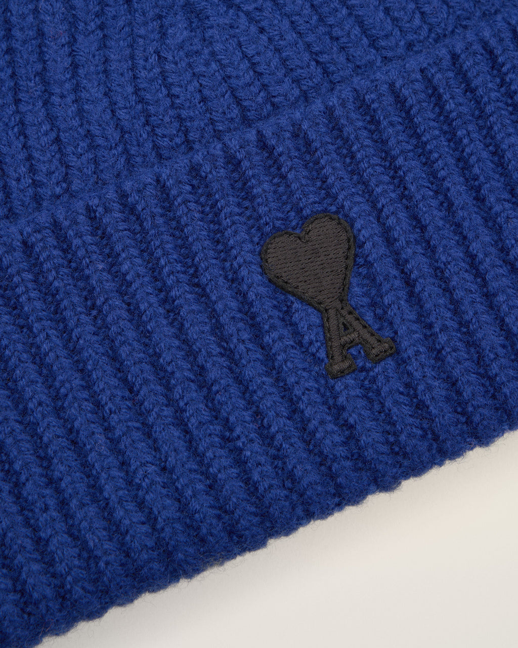 Blue Wool Beanie with AMI de Coeur