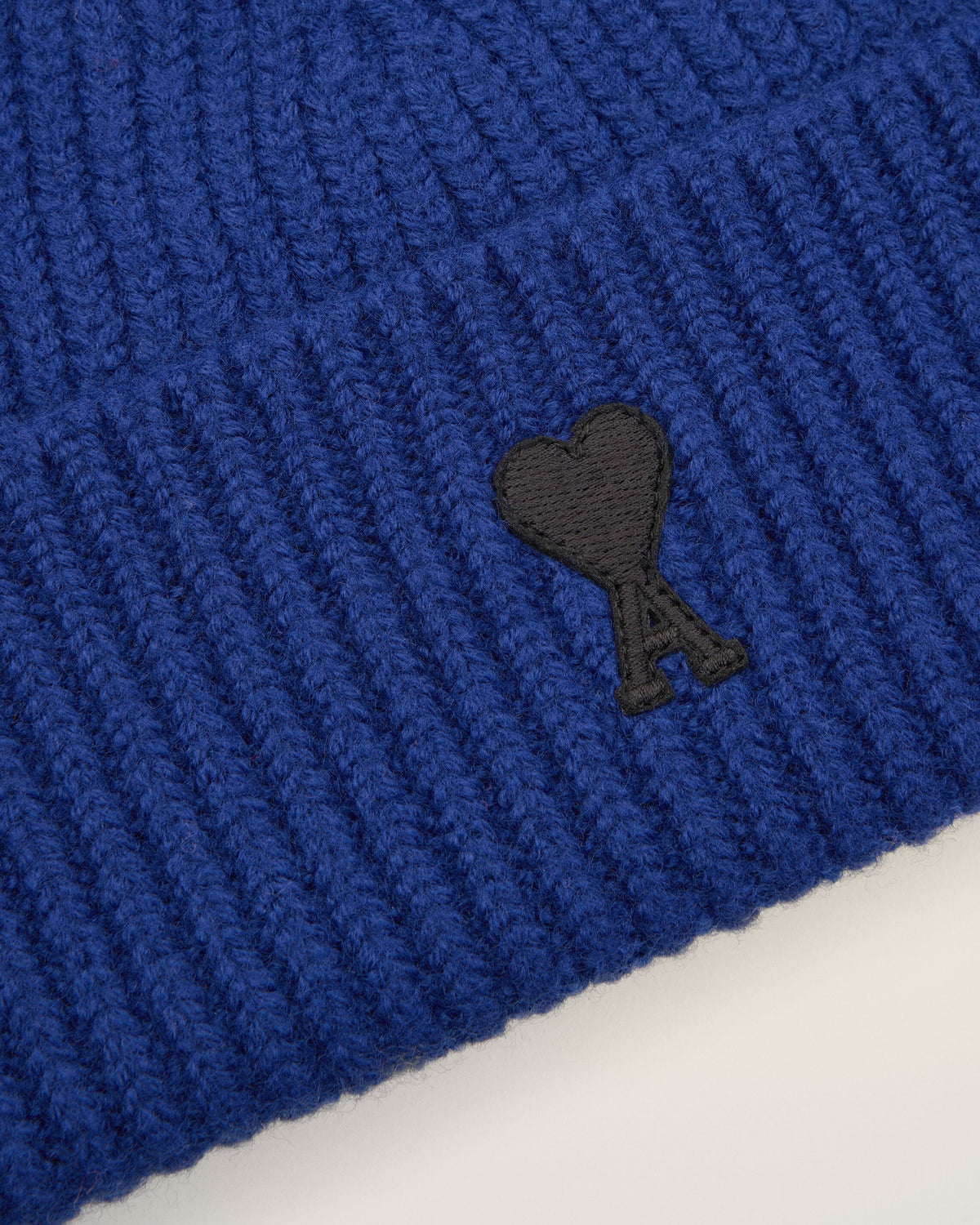 Blue Wool Beanie with AMI de Coeur