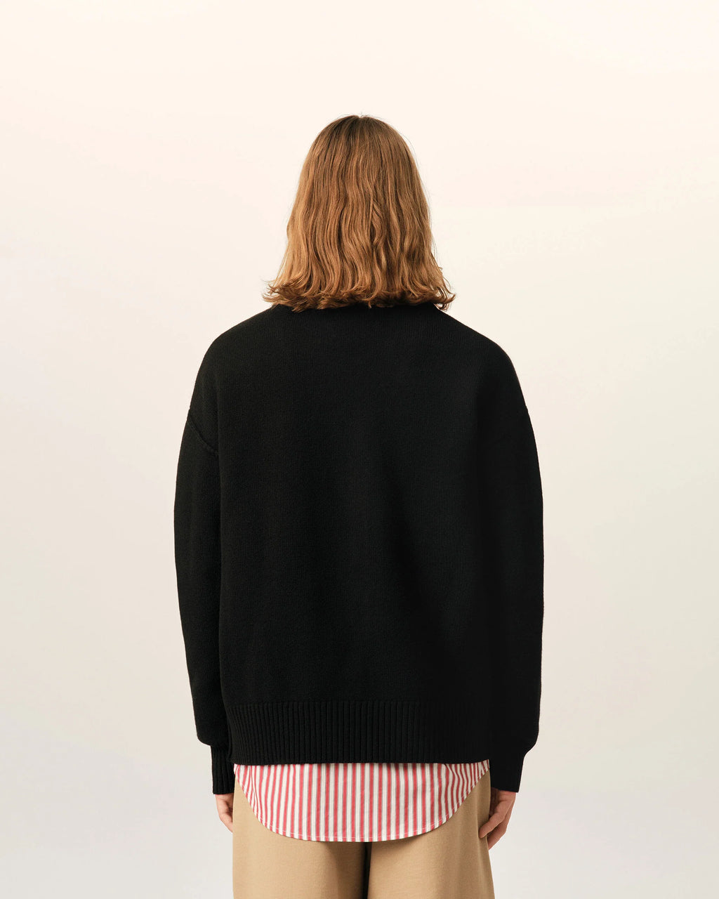 Black Wool AMI de Coeur Cardigan