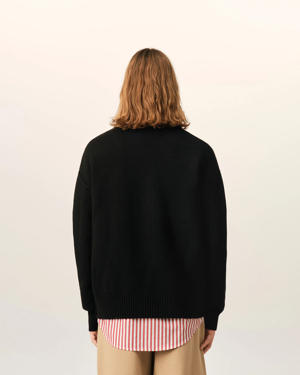 Black Wool AMI de Coeur Cardigan