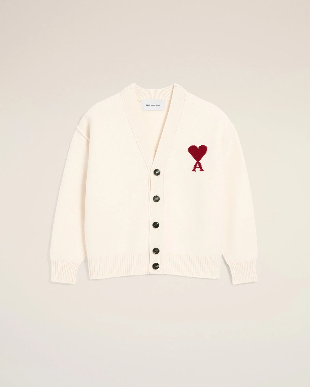 White Wool AMI de Coeur Cardigan