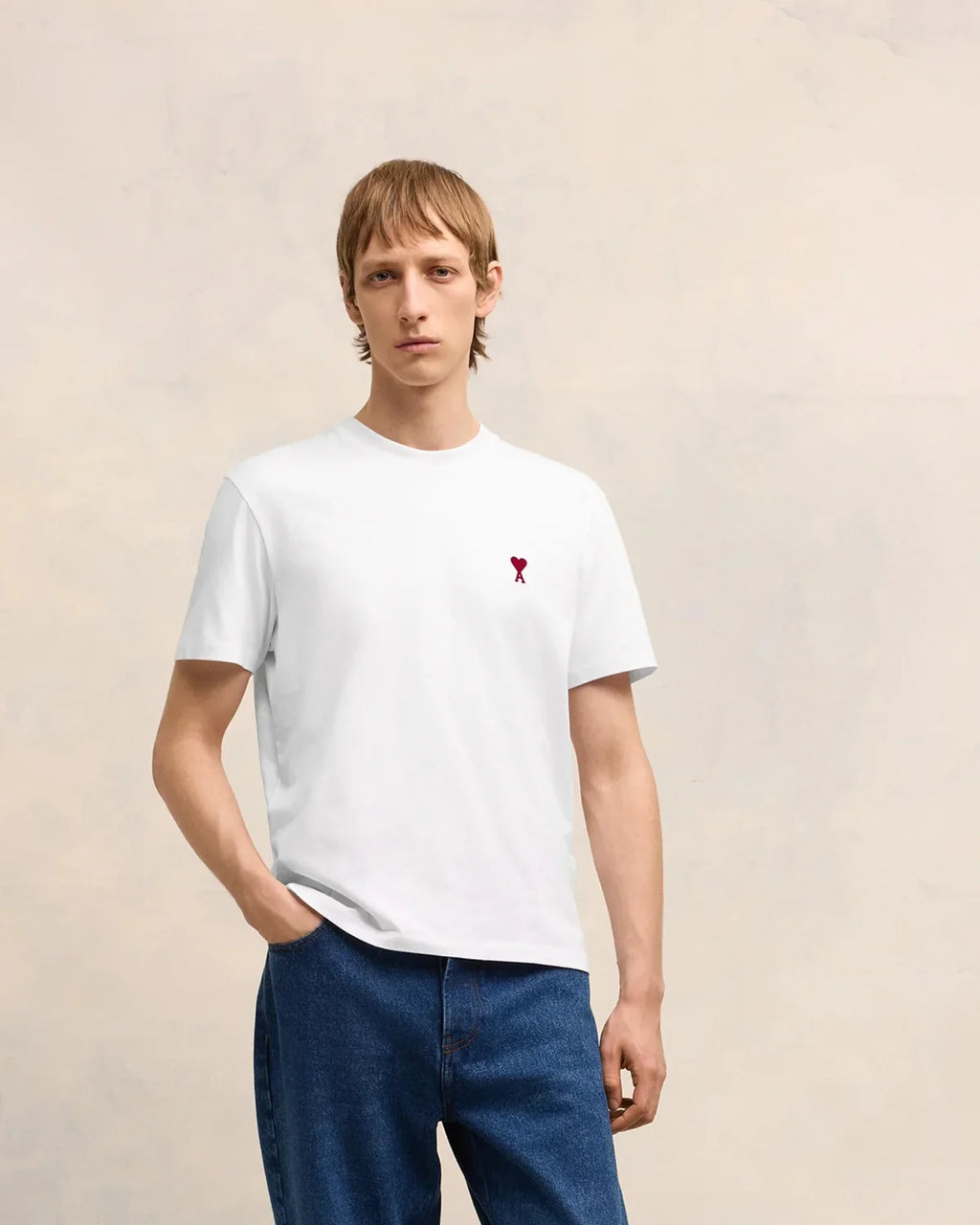 White cotton t-shirt with Ami de Coeur