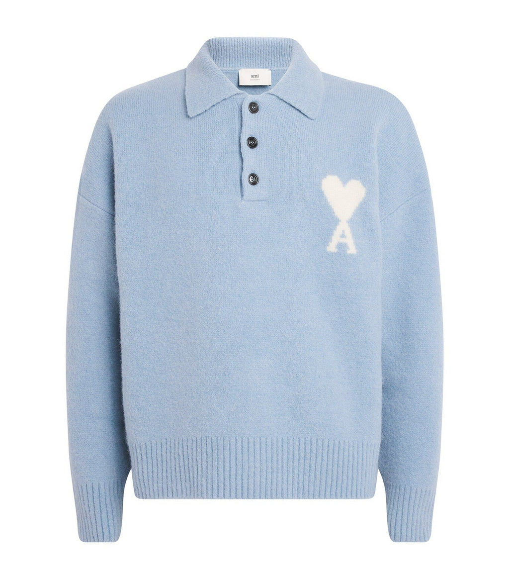 Alpaca-Blend Polo Sweater