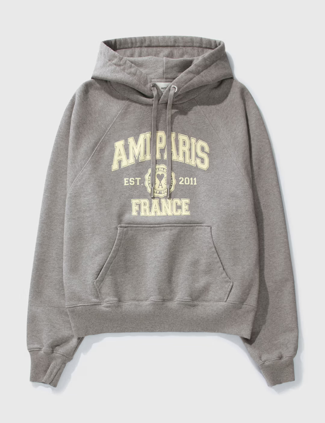 AMI PARIS Organic Cotton Regular Fit Hoodie With Logo