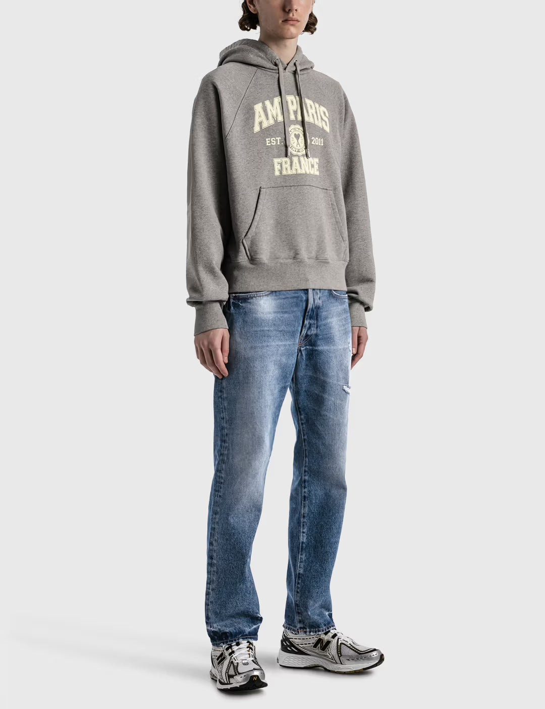 AMI PARIS Organic Cotton Regular Fit Hoodie With Logo