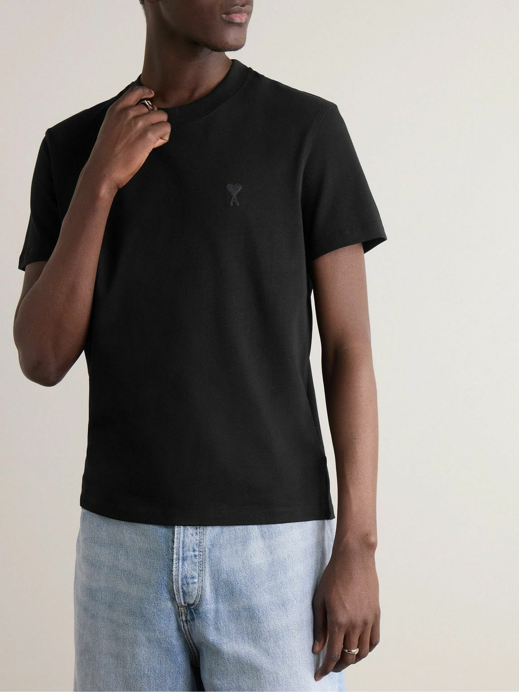 Black AMI de Coeur Oversized Jersey T Shirt