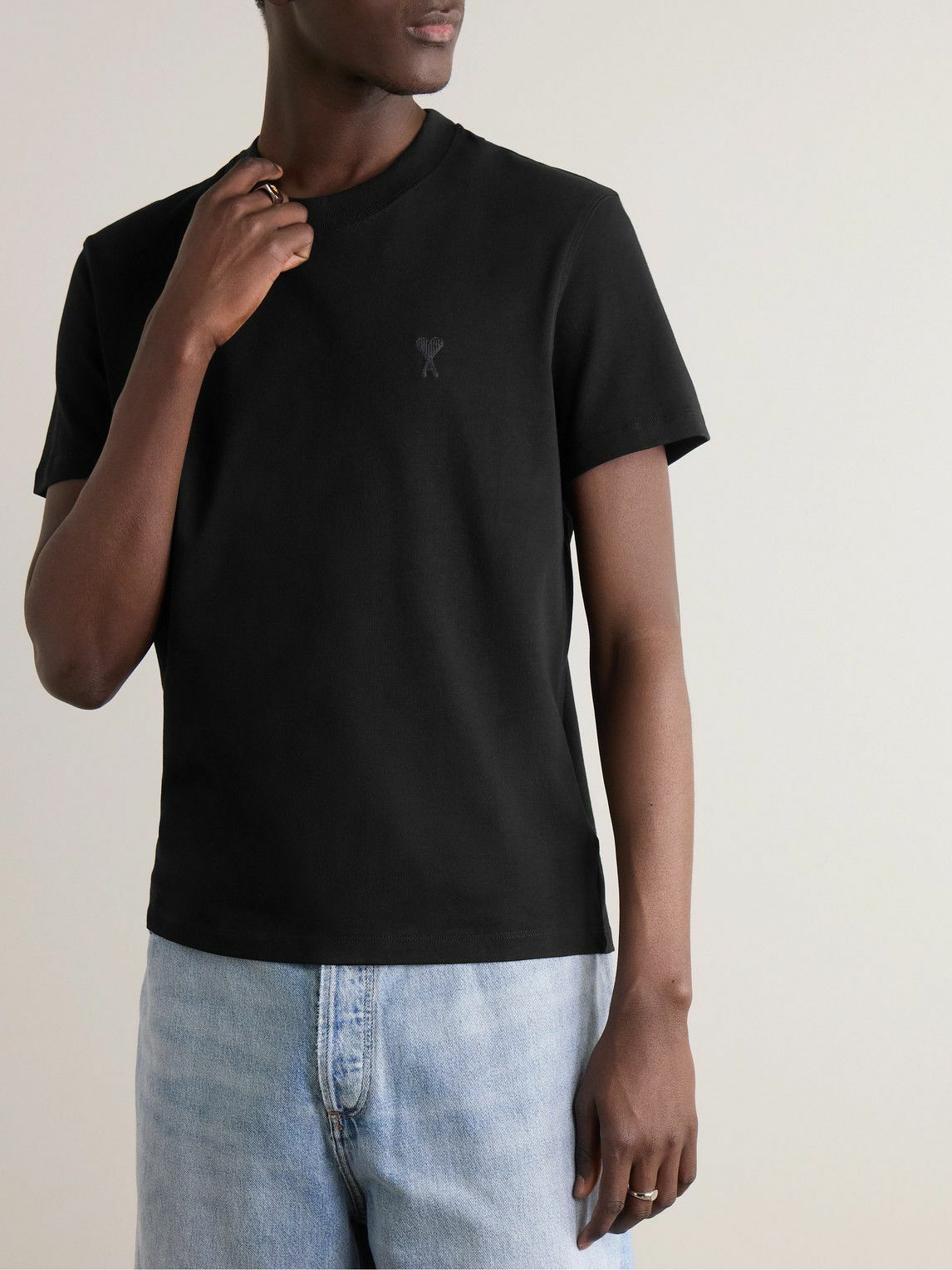 Black AMI de Coeur Oversized Jersey T Shirt