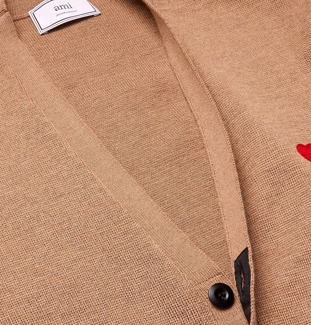 AMI PARIS - Logo-Appliquéd Merino Wool Cardigan - Neutrals
